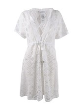 Dotti Women's Sea Scallop Crochet Dress Swim Cover-Up M, White 