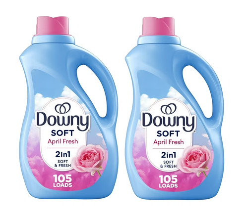 Downy Liquid Fabric Softener, April Fresh Scent, 77 fl oz, 105 Loads PACK OF 2