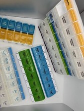 Weekly Pill Organizer Lot AM/PM 7 Day Medication mixed color Travel Pill Cases