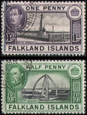 Falkland Islands #84//85B Used