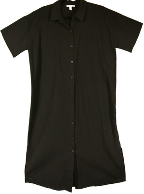 NEW Eileen Fisher Cotton Shirt Dress in Black Size M #MD0224
