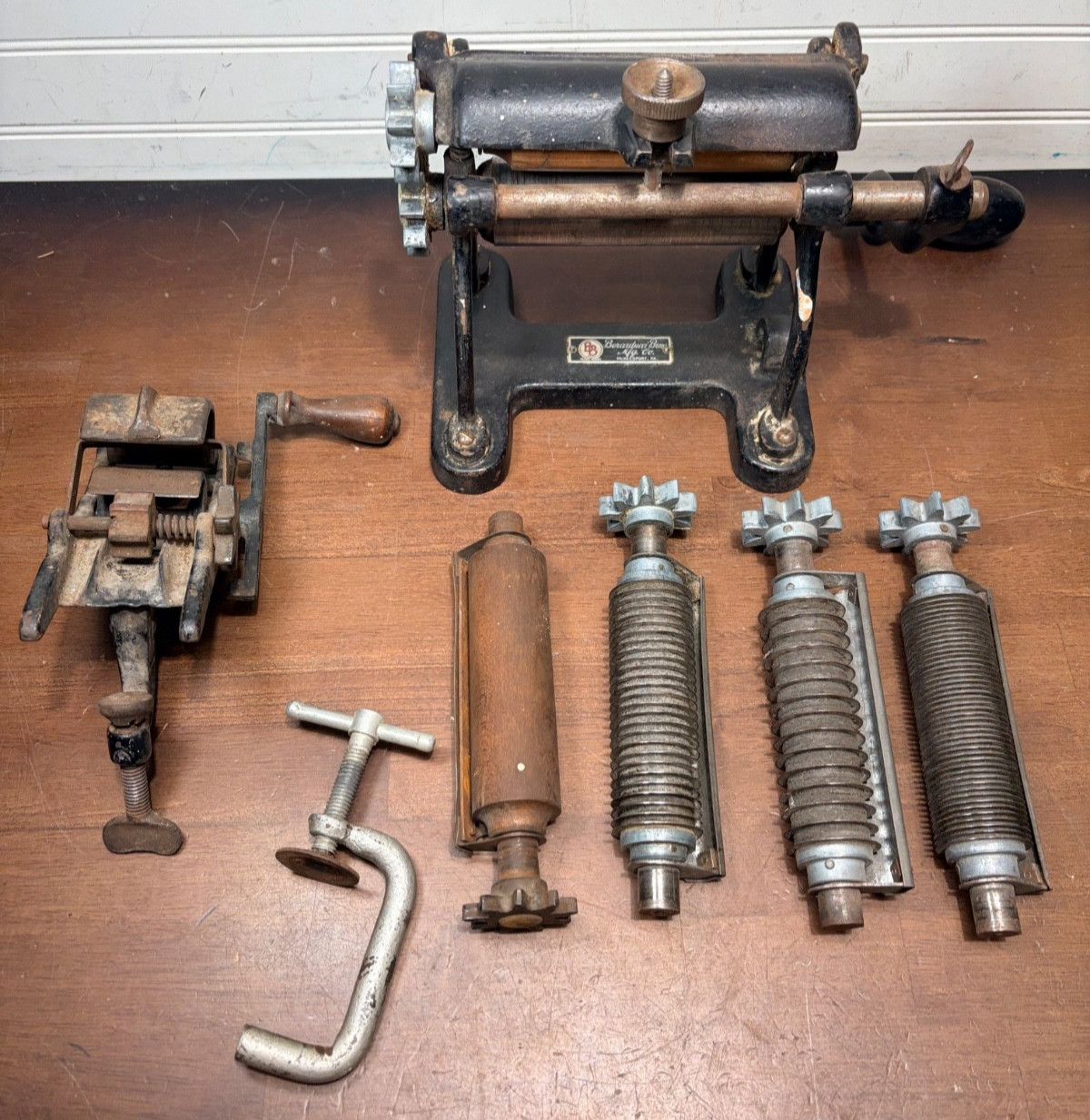 Vtg  Berarducci Bros Cast Iron Hand Crank Pasta Noodle Maker & accessories