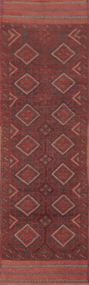 Tribal Style Geometric Afghan Runner Rug 2x8 ft Han-knotted Wool for Hallway