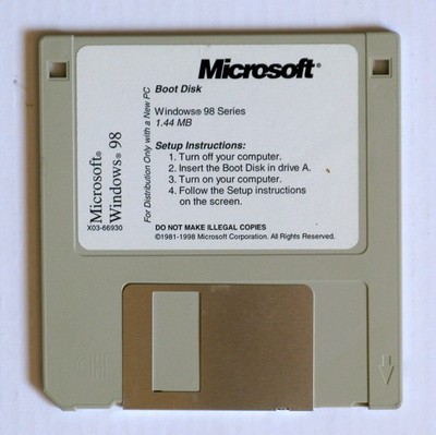   Microsoft Windows 98 Startup Boot Disk Also 98SE, 1.44MB 3.5'', TESTED    