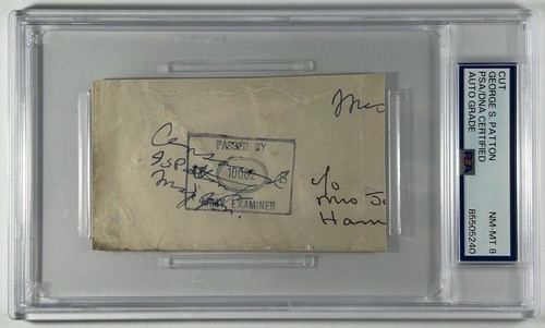 George S. Patton - WWII-Dated Ink Signature - Inside PSA/DNA Holder - Graded 8