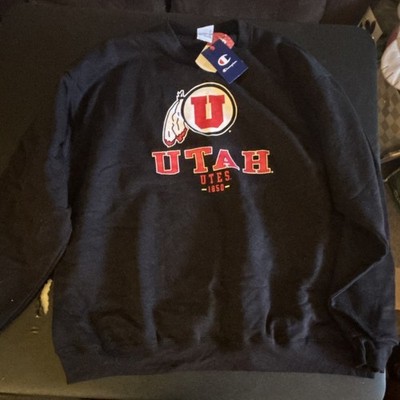 Champion University of Utah Utes Fan Black Crewneck Sweatshirt Size 2XL