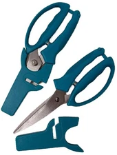 #SafeTGrip Set of 2 Comfort Grip Kitchen and Utility Scissors — Teal