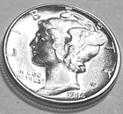 1944 P MERCURY DIME SUPERB GEM BU +  No Reserve  *J2160