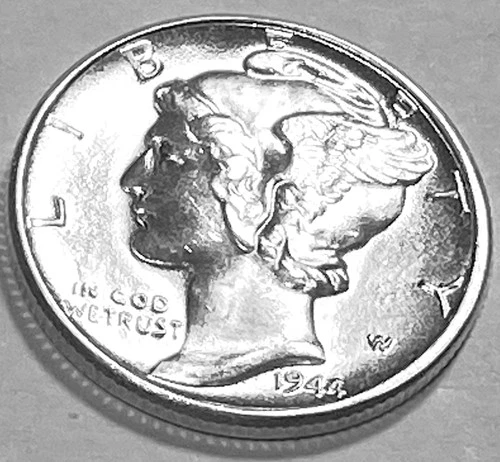 1944 P MERCURY DIME SUPERB GEM BU +  No Reserve  *J2160