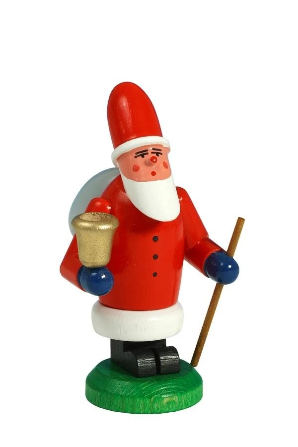 Figurine Miniature Père Noël Colorée Hauteur Environ 8Cm NEU Figurine En Bois - Photo 1/1