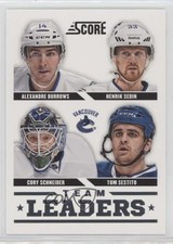 2013 Score Team Leaders Alexandre Burrows Henrik Sedin Cory Schneider HOF 0m8e