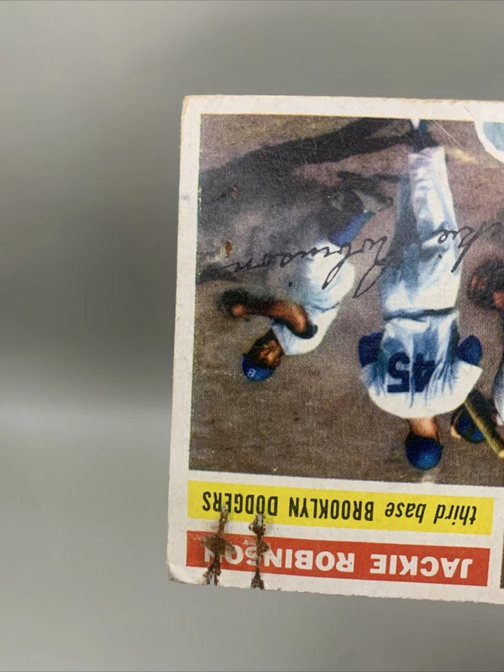 1956 Topps - Jackie Robinson #30 Gray Back Brooklyn Dodgers Poor Condition - Image 4 of 4