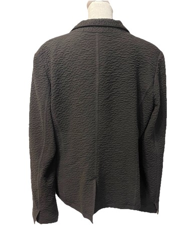Eileen Fisher Textured Crinkle Blazer Jacket 3 Buttons Minimal Lagenlook Women L - Picture 3 of 7