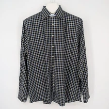 Scott Barber Button Up Shirt Men Size XL Check Plaid Heritage Business Timeless