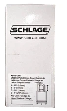 Schlage KS41F1200 Padlocks SFIC Prep Less Core 3/8" Dia Shackle x 2" Clearance