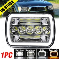 Off-road Square Headlamp 7x6 5x7 Led Headlight Hilo Beam Halo Drl Turn Signal