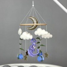 Dragon crib mobile girl Fantasy nursery decor Baby girl mobile Gift baby shower