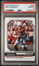 Graded 2024 Panini Instant Arch Manning #AMA 1st Career TD Football Card PSA 10