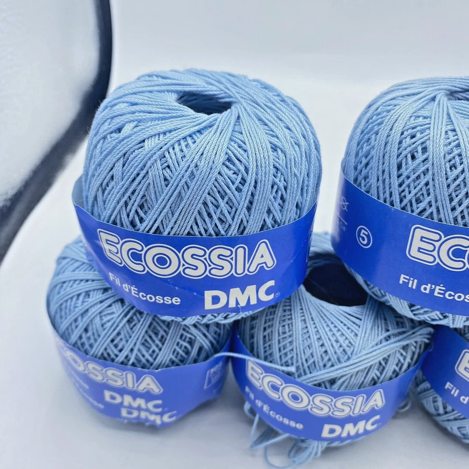 DMC Ecossia Thread Embroidery 100% Cotton Made In France Light Blue Lot Of 7 New - Image 2 of 4