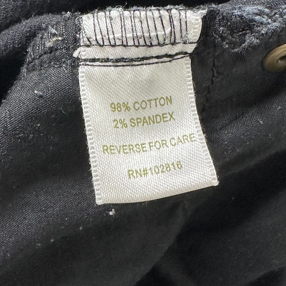 Pantalones Garnet Hill para mujer 2 cordones ajustados de cinco bolsillos pana negro neutro Foto 4 de 4