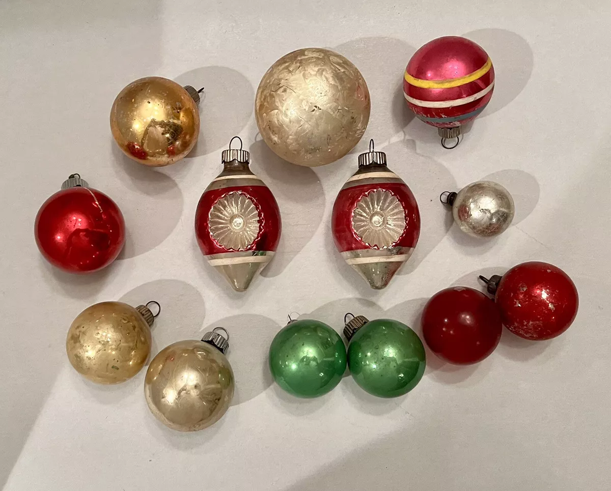 Vintage 9 1950s SHINY BRITE & 4 RARE 1920s-30s Glass Christmas ...