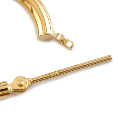 new earring K18 Gold Hoop pipe 2x15 - Picture 9 of 11