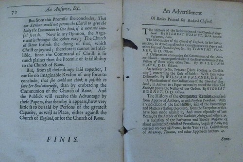 ANSWER TO SOME PAPERS Catholic Church Authority 1686 Ed. Stillingfleet PAMPHLET - Picture 9 of 12