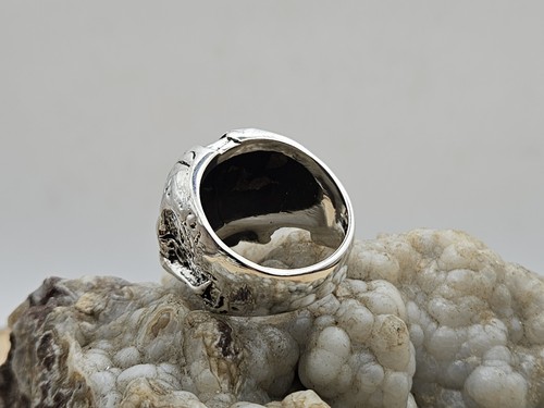 Sterlingsilber 925 Siegelring, geteilter Schädel, neu, Größe 10, Schädelring - Bild 5 von 10