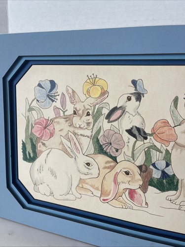 Hasen Kaninchen handkoloriert Zeichnung Radierung original mattiert 21x12,5" signiert - Bild 9 von 11