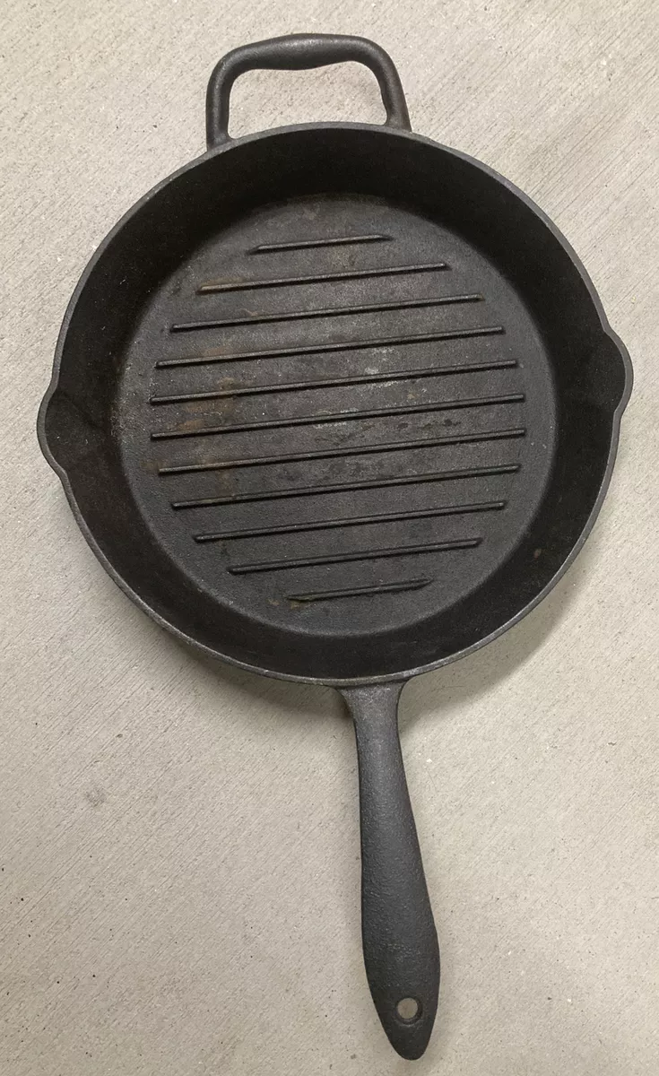 Delmonico s Heritage 1837 Cast Iron Ribbed Grill Pan Skillet 10 Griddle