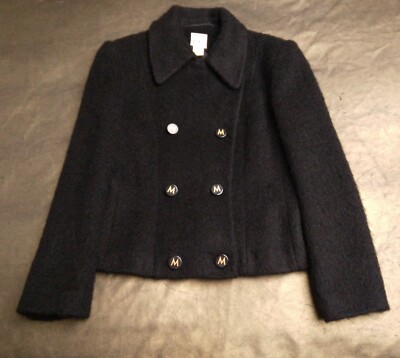 Vintage 90s Mondi Black Wool & Mohair Jacket Size 36 Small 8