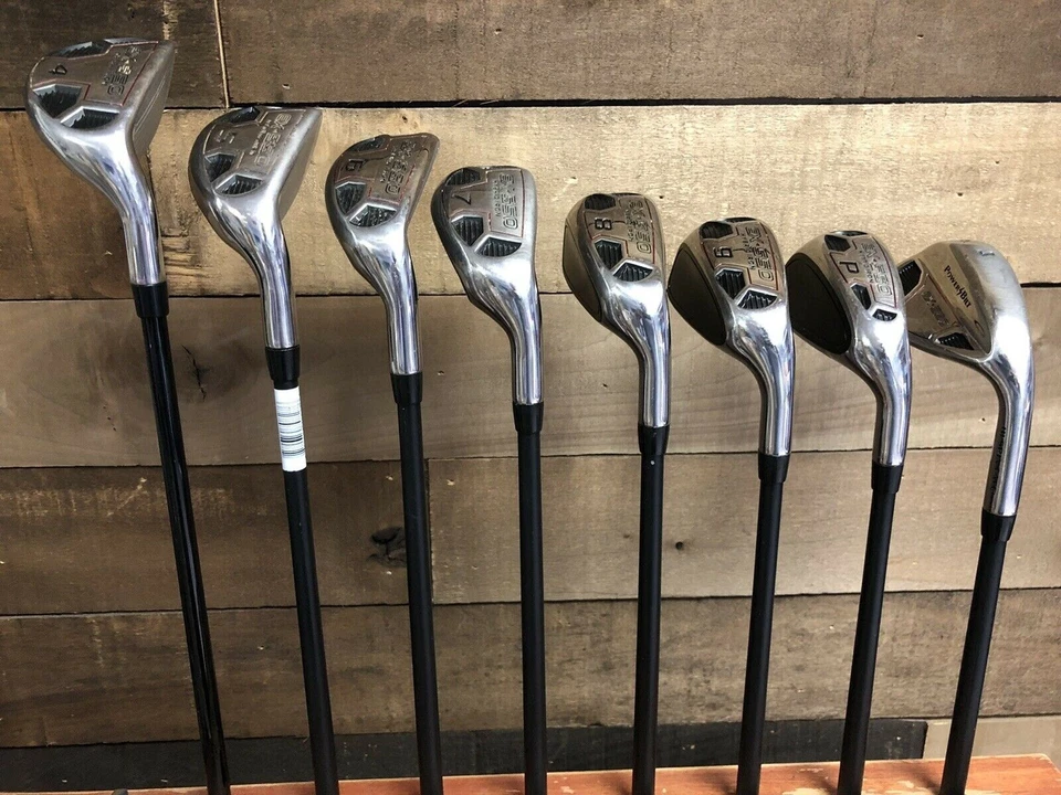 Juego de plancha híbrida Powerbilt EX 550 para hombre diestro usado 4-SW Senior Flex grafito 10-9WDR Foto 2 de 4