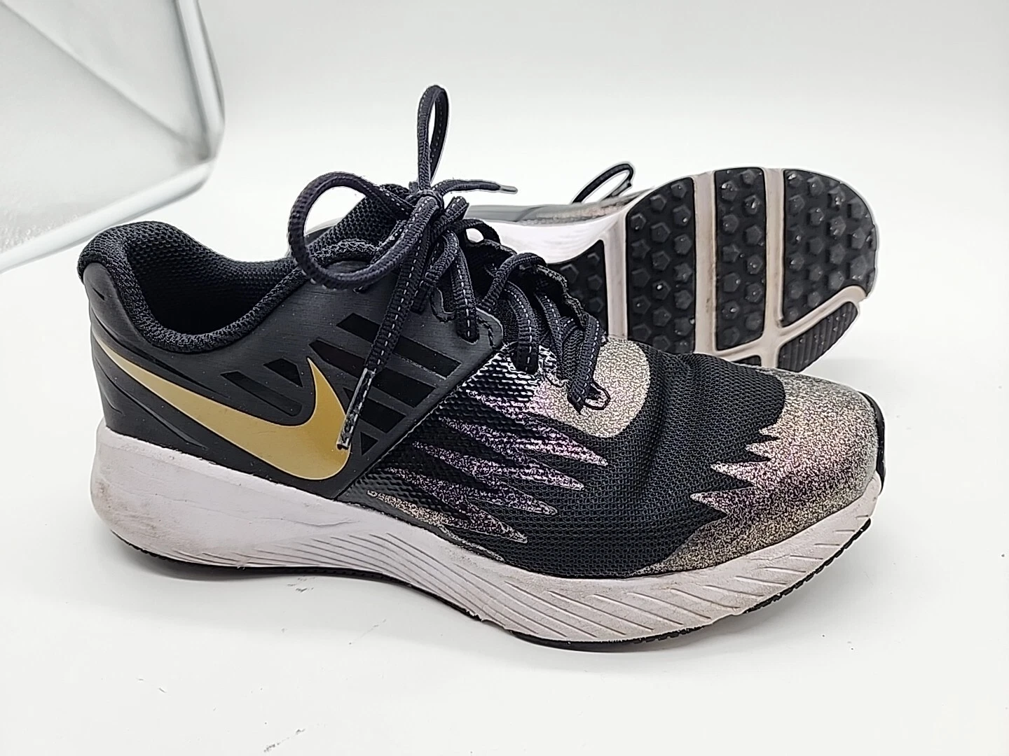 Nike Star Runner SH scarpa nero oro bianco viola sneakers AV4488 001 giovane 3 5 anni