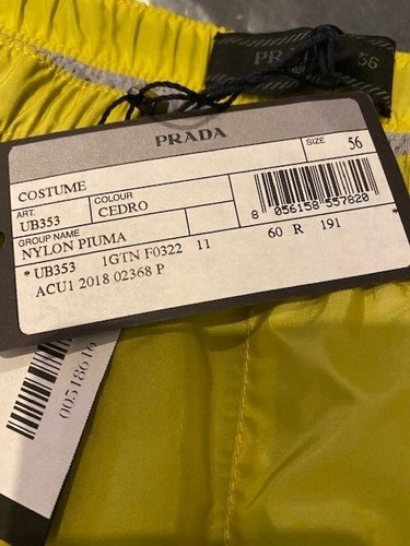 Mens Prada New Cedro (Lime Green) Nylon Bathing Suit XL - Picture 2 of 4