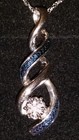 *LAST 1* NEW KAY Jewelers Sterling Silver Blue & White 7 Diamond Weave Necklace — photo 3