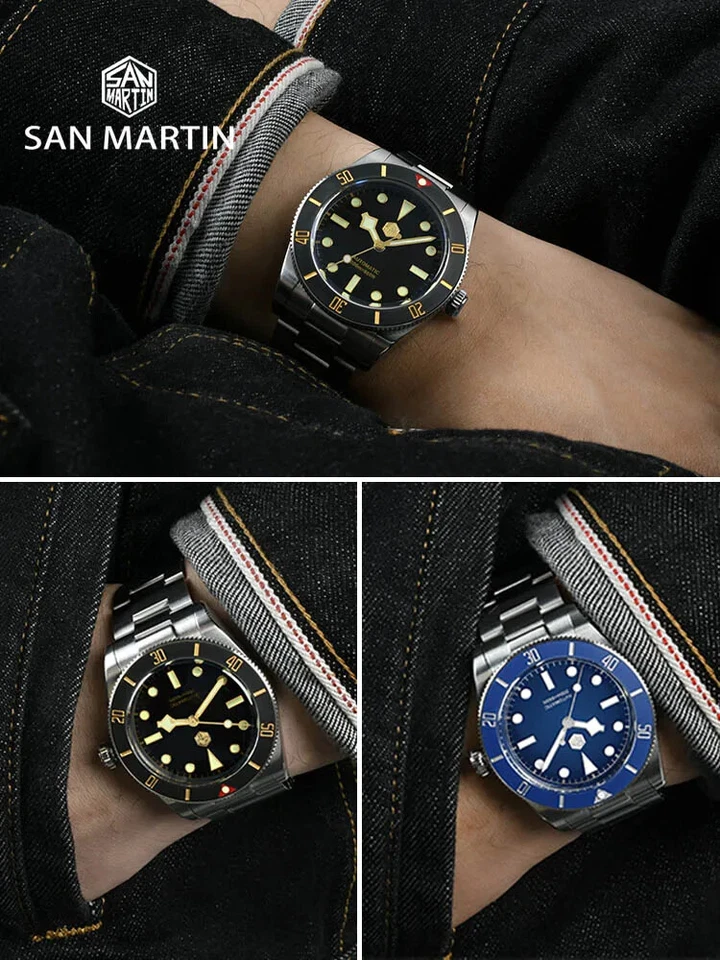 SAN MARTIAN SN0138-G 37Mm Vintage Men's Mechanical Diver Watch NH35 Waterproof - Изображение 2 из 4
