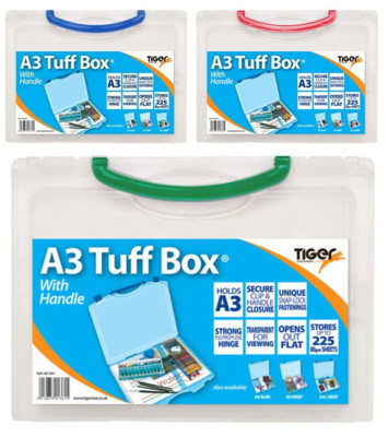 A3 Clear Plastic Tuff Box Strong Document Carry Folder File Storage ...