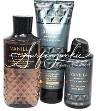 Bath Body Works Vanilla Noir 3pc Body Spray 3 in 1 Hair Face Wash Lotion Cream
