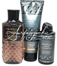 Bath & Body Works Vanilla Noir 3pc Body Spray 3 in 1 Hair Face Wash Lotion Cream