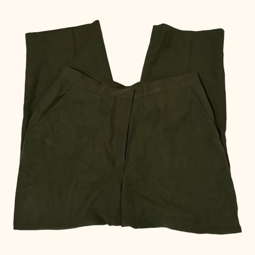Lauren Ralph Lauren Petites 10P Bay Leaf Green Silk Womens Chino Pants NWT - Picture 2 of 13