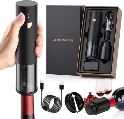 Wine Gifts-Electric Opener-Automatic Opener Black-4PCS(Auto) 
