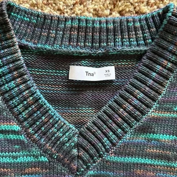 Aritzia TNA u0026#034;the marcyu0026#034; sweater vest | multicolor blue/green |  eBay