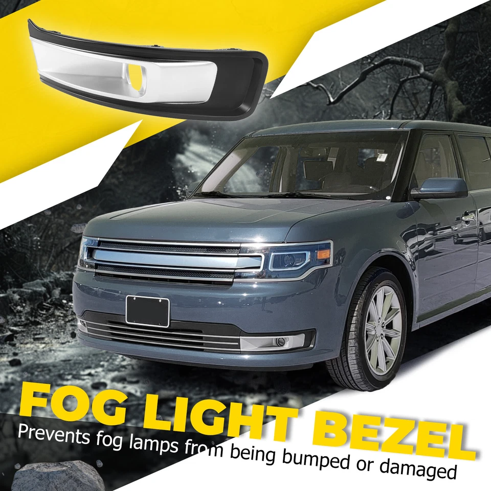 Par de luces antiniebla cubierta de borde de lámpara lado conductor y pasajero para Ford Flex 2013-2019 Foto 4 de 4