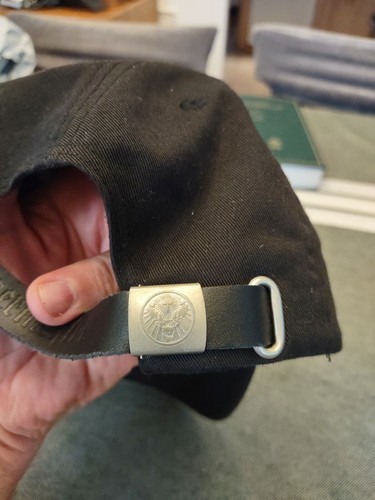 Jagermeister Black Cotton Ball Cap with Logo Patch Leather Strapback - Picture 5 of 7