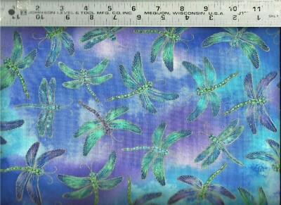 Timeless Treasures ~ Dragonflies METALLIC GILD ~ 100% Cotton Quilt Fabric BTY