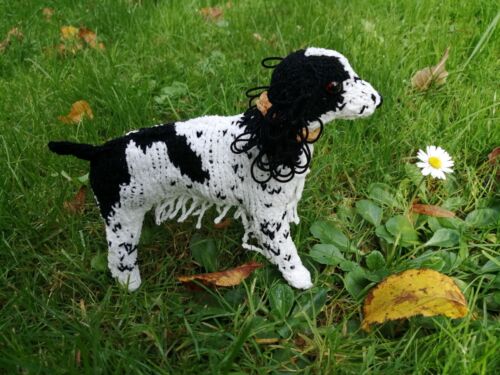 Knitted animals, dog, English Springer spaniel, hand knitted, approx. 16 x 8 cm - Picture 1 of 5