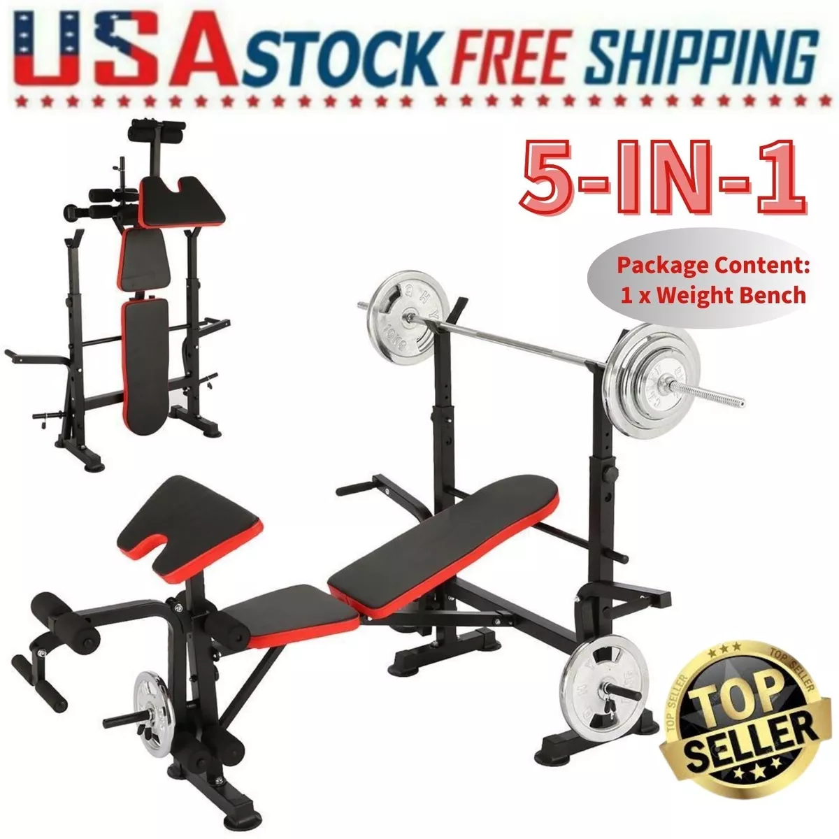 Free weight and bench set hot sale