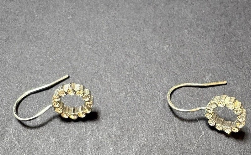 Silver Tone Crystal Dangle/Drop Hook Earrings for Lobe, Metal White/Clear