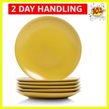 Versatile Yellow Stoneware Plates - Wazee 6-Piece Dinnerware for Every Occasion