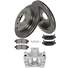 Rear L+R For 2009-2017 Chevrolet Traverse Brake Caliper Brake Rotors & Pads 7Pcs